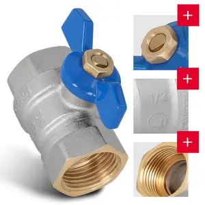 Zawór kulowy motylkowy z dławikiem 30 bar 1/2'' GW x 1/2'' GW