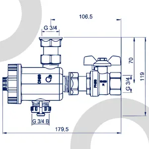 Filtr magnetyczny z separatorem zanieczyszczeń 3/4''