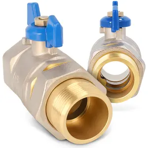 Zawór kulowy motylkowy z dławikiem 30 bar 1 1/4'' GW x 1 1/2'' GZ i śrubunkiem 1 1/2'' GW x 1 1/4'' GZ