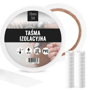 Taśma izolacyjna 19 mm x 5 m biały 20 szt.