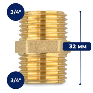 Złączka mosiężna 3/4'' GZ x 3/4'' GZ