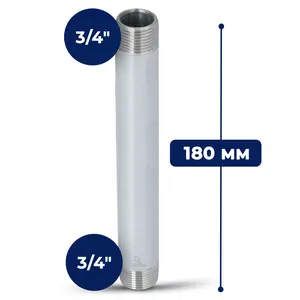 Rura stalowa gwintowana 3/4'' GZ x 3/4'' GZ 180 mm