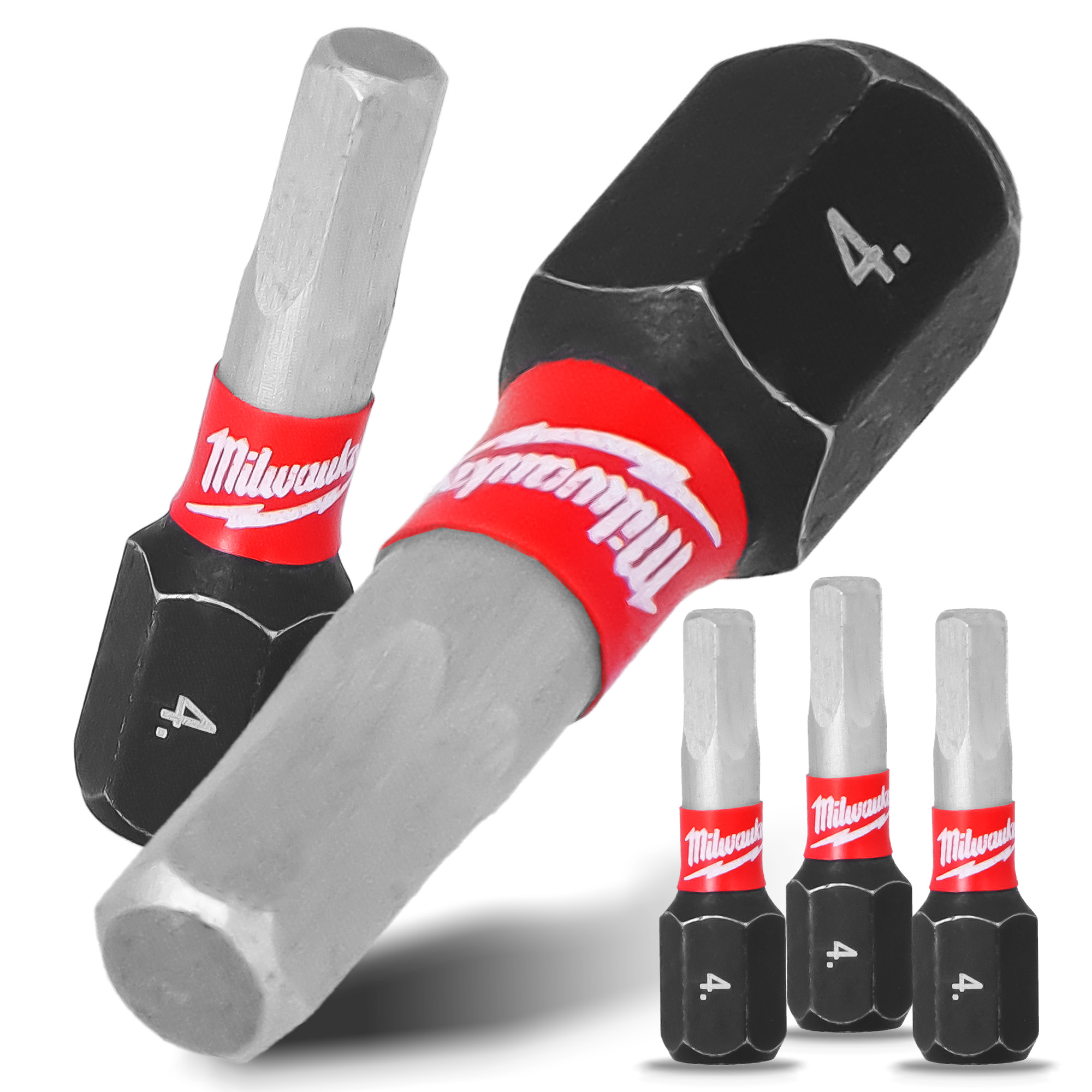 3x Magnetisch Bit HEX4 25mm Pozidriv Stahl Schraubendreher MILWAUKEE Magne