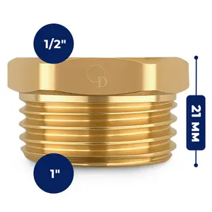 Złączka mosiężna 1'' GZ x 1/2'' GW