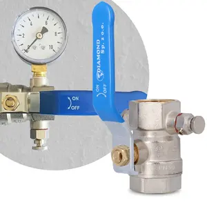 Zawór kulowy z odpowietrznikiem i dławikiem 30 bar 1/2'' GW x 1/2'' GW