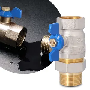 Zawór kulowy motylkowy z dławikiem 30 bar 3/4'' GW x 1'' GZ i śrubunkiem 1'' GW x 3/4'' GZ