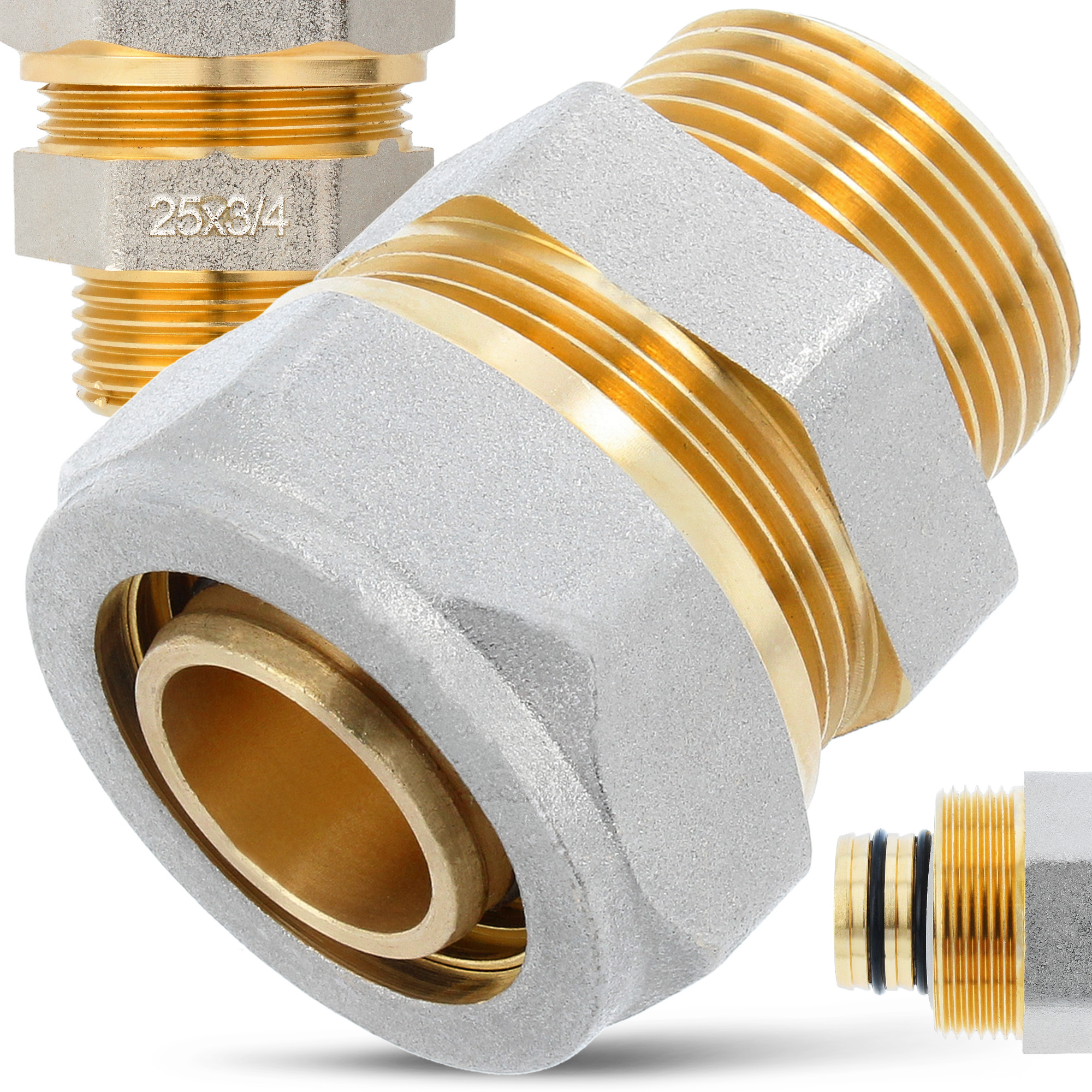 Schraubfitting 25x3/4" AG Verbundrohr Rohrverbinder PEX-AL-PEX Schraub-Kupplung