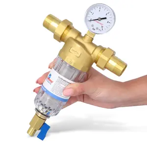 FIltr mechaniczny z płukaniem wstecznym, manometrem i zaworem spustowym DN20 3/4, PN16