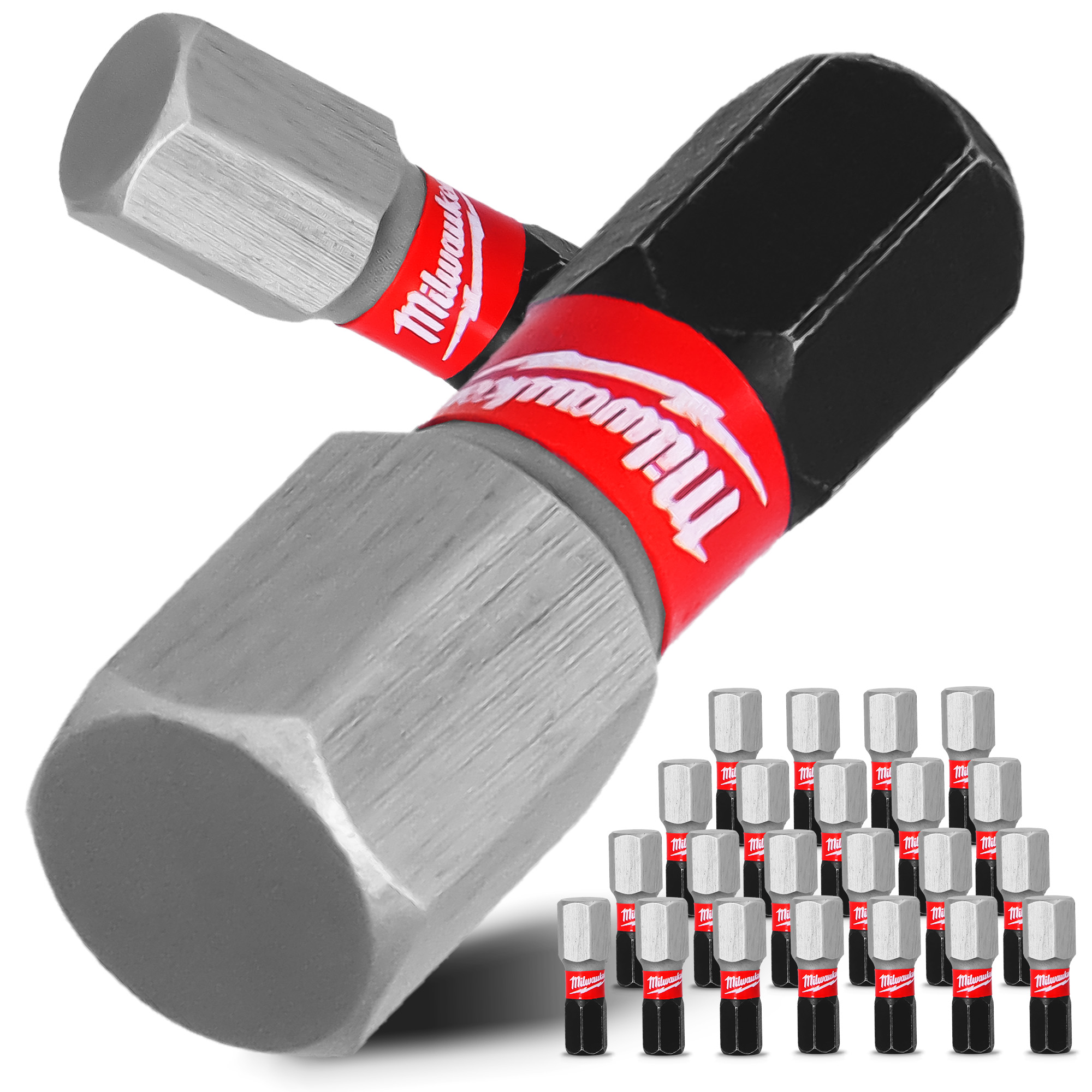 25x Magnetisch Bit HEX8 25mm Pozidriv Stahl Schraubendreher MILWAUKEE Magne