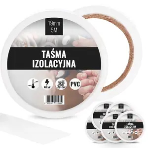  Taśma izolacyjna 19 mm x 5 m biały 5 szt.