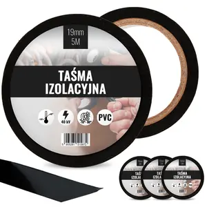 Taśma izolacyjna 19 mm x 5 m czarny 3 szt.