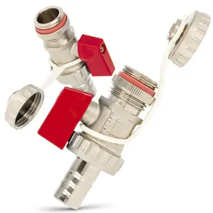 Zawór spustowy z kontrnakrętką 1/2'' czerwony