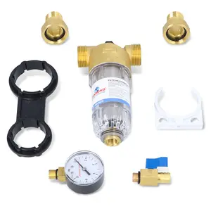 FIltr mechaniczny z płukaniem wstecznym, manometrem i zaworem spustowym DN20 3/4, PN16